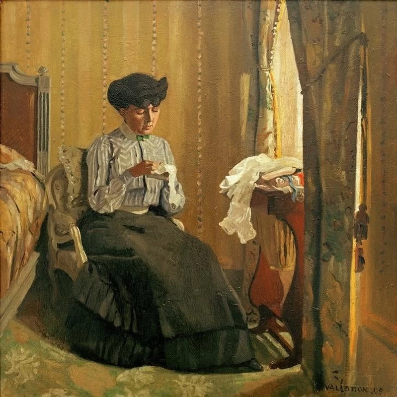 Giovane donna che cuce vicino alla finestra - Troyes, Musée D’art Moderne